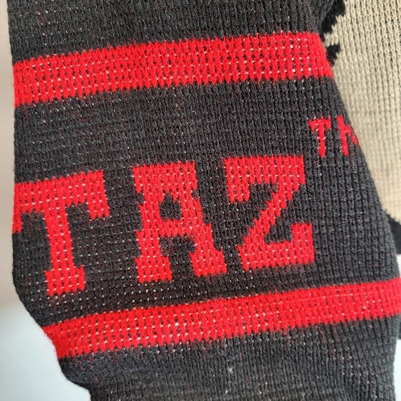 👕🌶 Vintage 1989 Tasmanian Devil (TAZ) Knit Crewneck Sweater - Picture 3 of 9